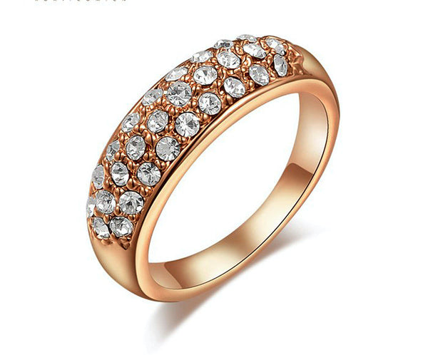 18K Rose Gold Plated Amelia Ring with Simulated Diamond