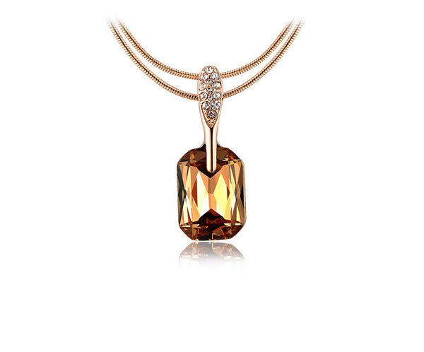 18K Rose Gold Plated Amiyah Necklace with Simulated Diamond