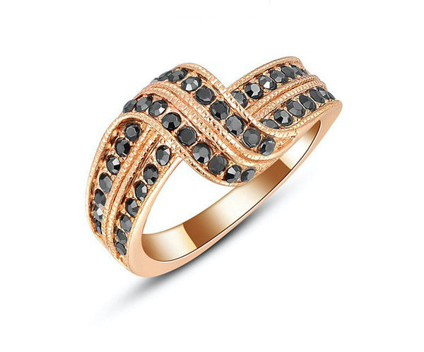 18K Rose Gold Plated Amy Ring with Simulated Diamond