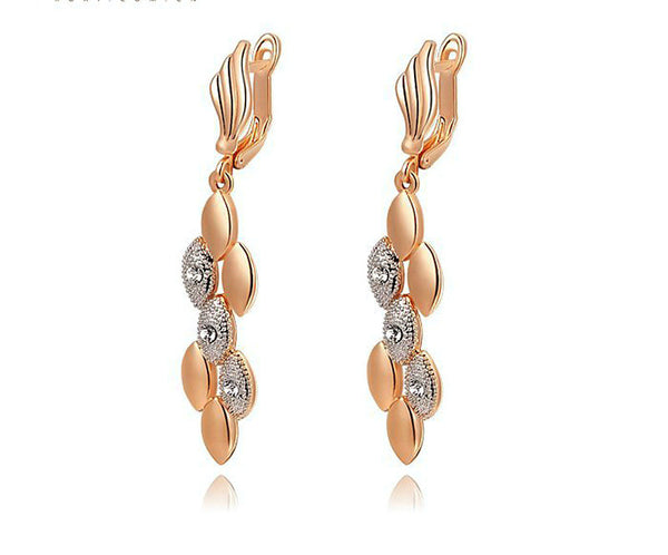18K Rose Gold Plated Andrea Earrings with Simulated Diamond
