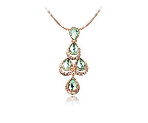 18K Rose Gold Plated Aniyah Necklace with Simulated Diamond
