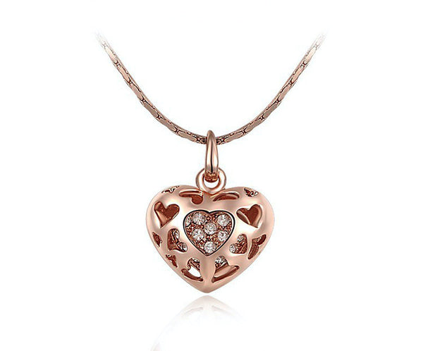 18K Rose Gold Plated Annabelle Necklace with Simulated Diamond