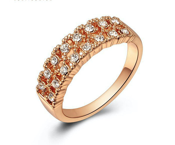 18K Rose Gold Plated Ariana Ring with Simulated Diamond