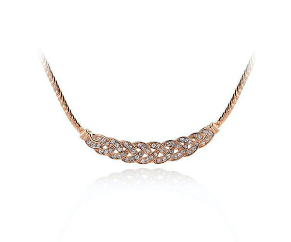 18K Rose Gold Plated Arianna Necklace with Simulated Diamond