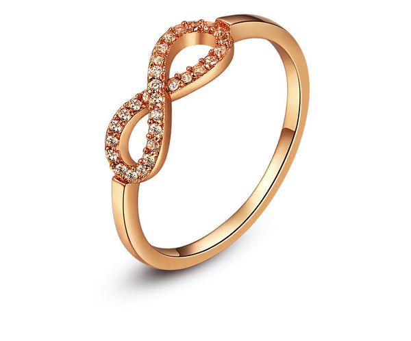 18K Rose Gold Plated Ariella Ring with Simulated Diamond