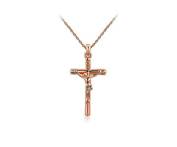 18K Rose Gold Plated Ashley Necklace with Simulated Diamond