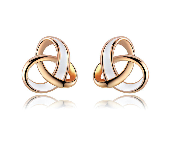 18K Rose Gold Plated Aubree Earrings with Simulated Diamond