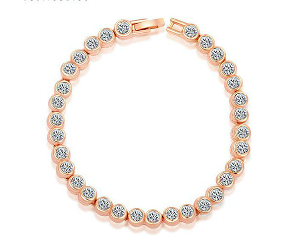 18K Rose Gold Plated Aubrey Bracelet with Simulated Diamond