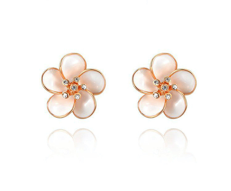 18K Rose Gold Plated Aubrie Earrings with Simulated Diamond