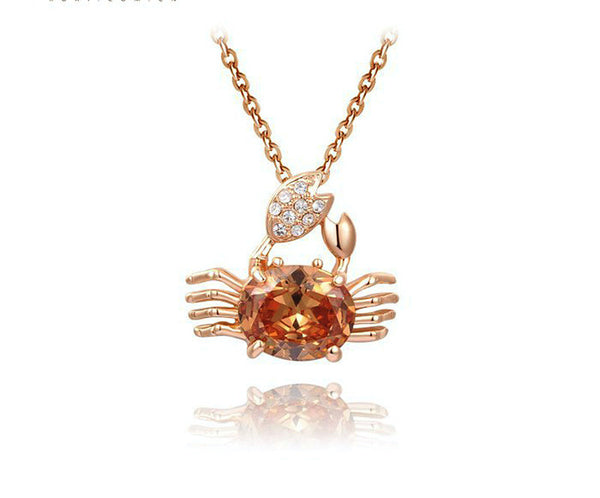 18K Rose Gold Plated Audrey Necklace with Simulated Diamond