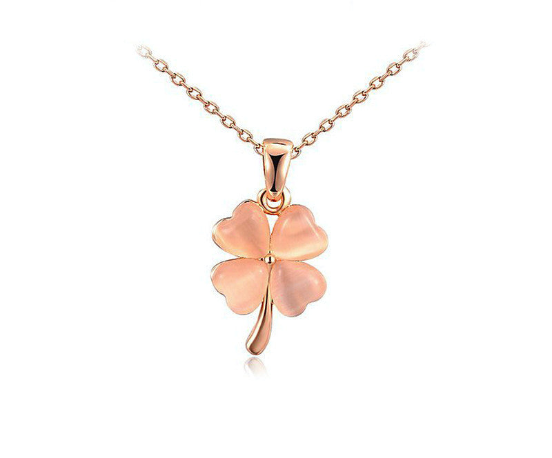 18K Rose Gold Plated Aurora Necklace with Simulated Diamond