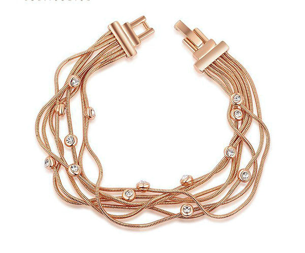 18K Rose Gold Plated Ava Bracelet with Simulated Diamond