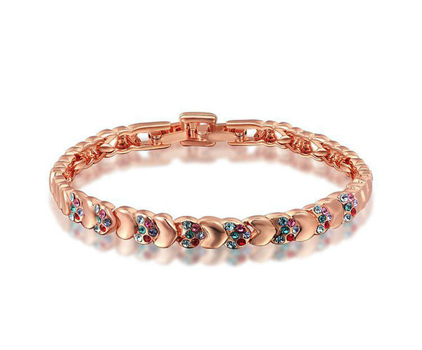 18K Rose Gold Plated Avery Bracelet with Simulated Diamond