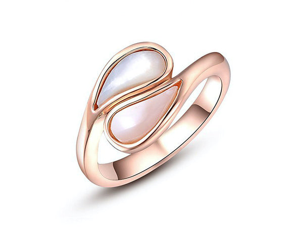 18K Rose Gold Plated Bailey Ring with Simulated Diamond