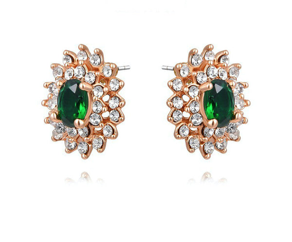 18K Rose Gold Plated Blakely Earrings with Simulated Diamond
