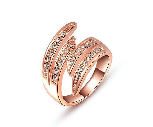 18K Rose Gold Plated Brianna Ring with Simulated Diamond