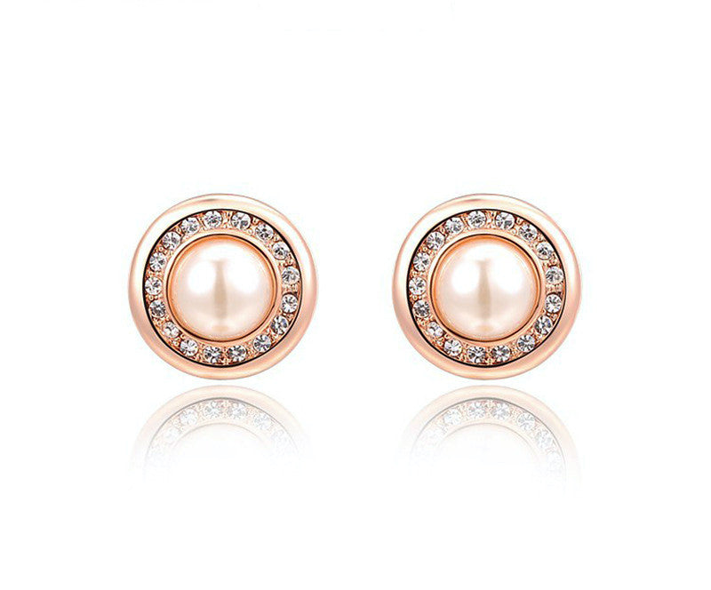 18K Rose Gold Plated Brynn Earrings with Simulated Diamond