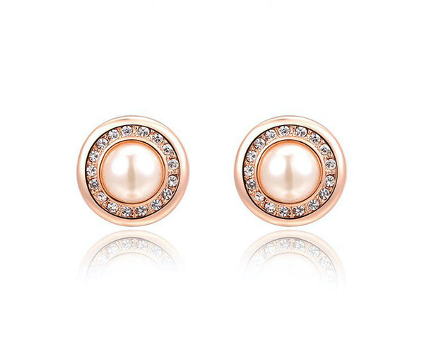 18K Rose Gold Plated Brynn Earrings with Simulated Diamond