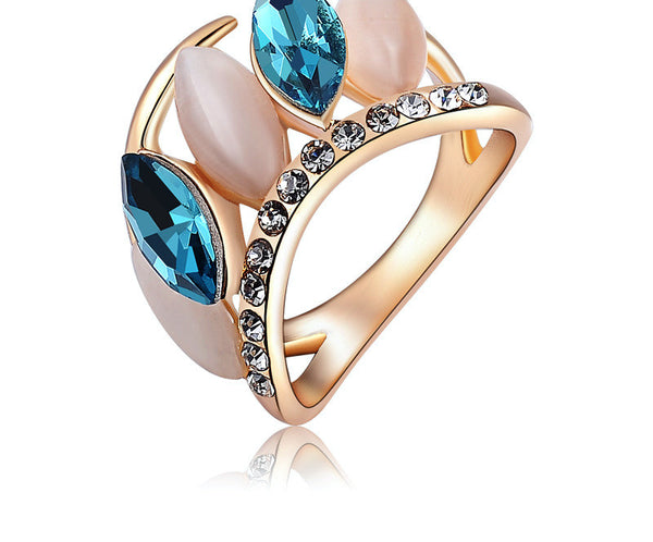18K Rose Gold Plated Celeste Ring with Simulated Diamond