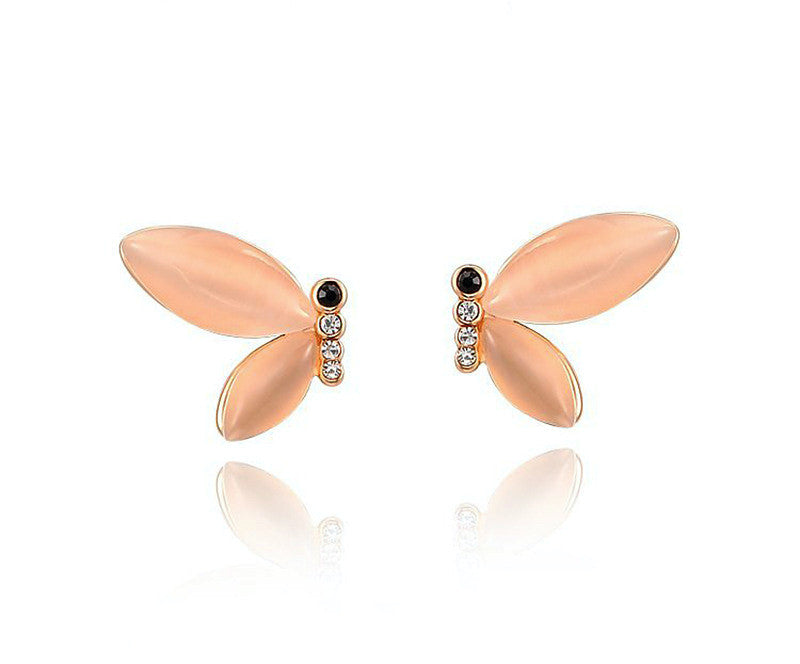 18K Rose Gold Plated Charley Earrings with Simulated Diamond