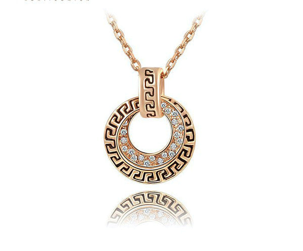 18K Rose Gold Plated Charlotte Necklace with Simulated Diamond