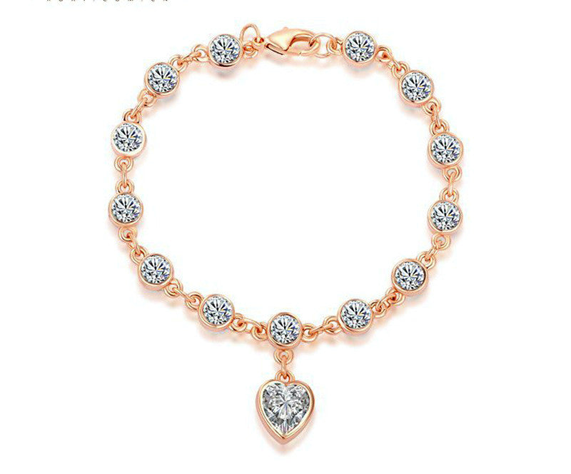 18K Rose Gold Plated Chloe Bracelet with Simulated Diamond
