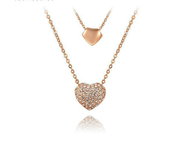 18K Rose Gold Plated Chloe Necklace with Simulated Diamond