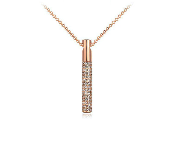 18K Rose Gold Plated Christina Necklace with Simulated Diamond