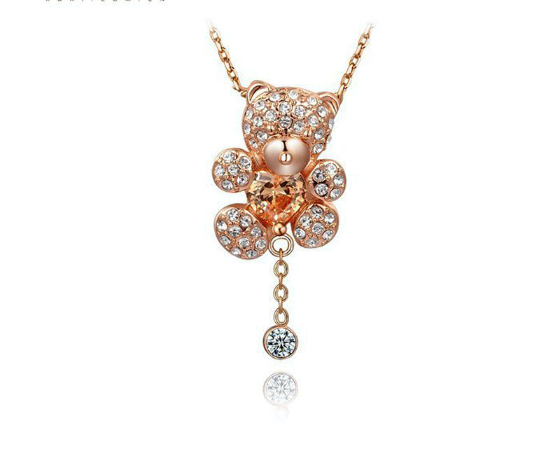 18K Rose Gold Plated Claire Necklace with Simulated Diamond