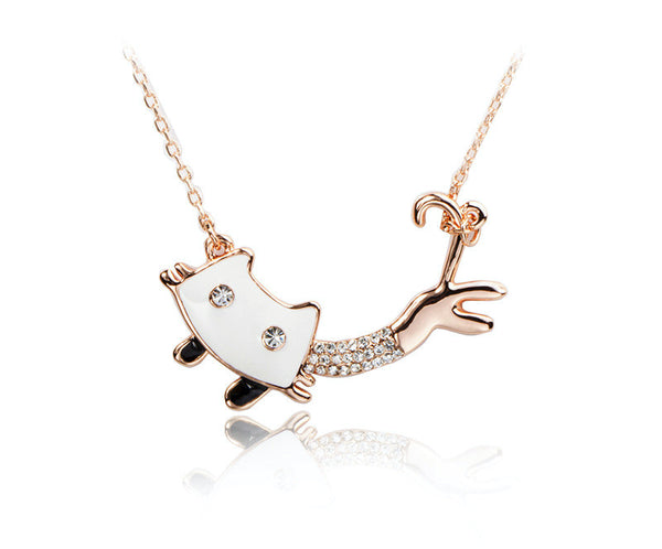 18K Rose Gold Plated Danielle Necklace with Simulated Diamond