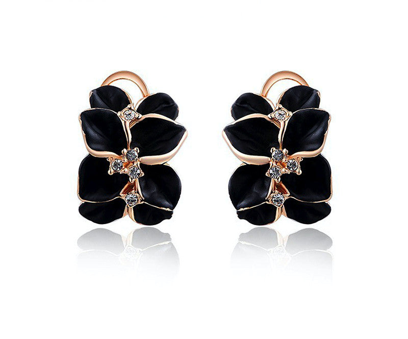 18K Rose Gold Plated Delilah Earrings with Simulated Diamond