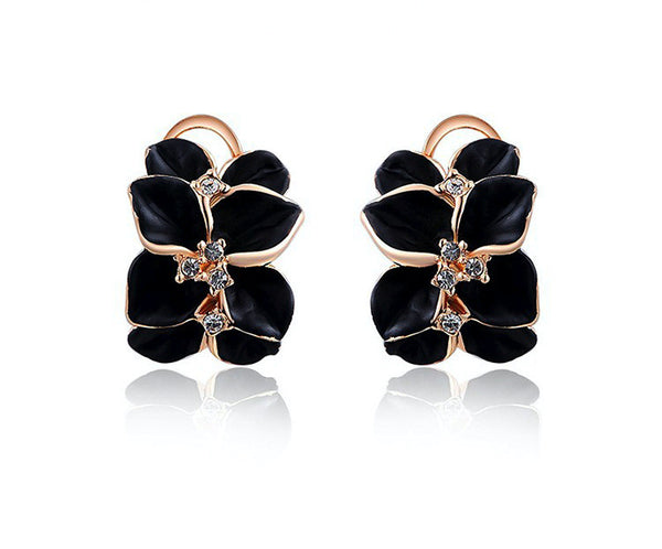 18K Rose Gold Plated Delilah Earrings with Simulated Diamond