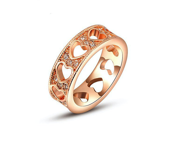 18K Rose Gold Plated Diana Ring with Simulated Diamond