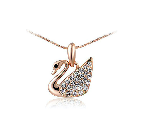 18K Rose Gold Plated Eden Necklace with Simulated Diamond