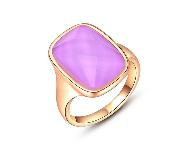 18K Rose Gold Plated Elaina Ring with Simulated Diamond