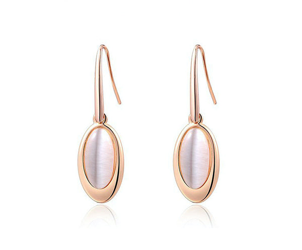 18K Rose Gold Plated Eliana Earrings with Simulated Diamond