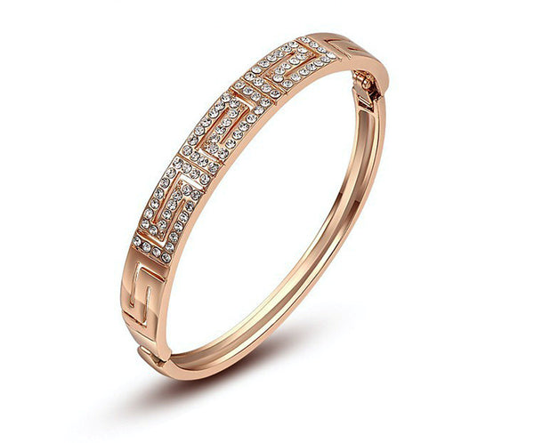 18K Rose Gold Plated Elizabeth Bracelet with Simulated Diamond