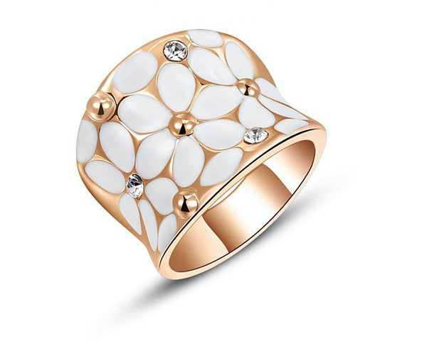 18K Rose Gold Plated Ella Ring with Simulated Diamond