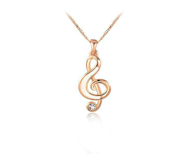 18K Rose Gold Plated Ellie Necklace with Simulated Diamond