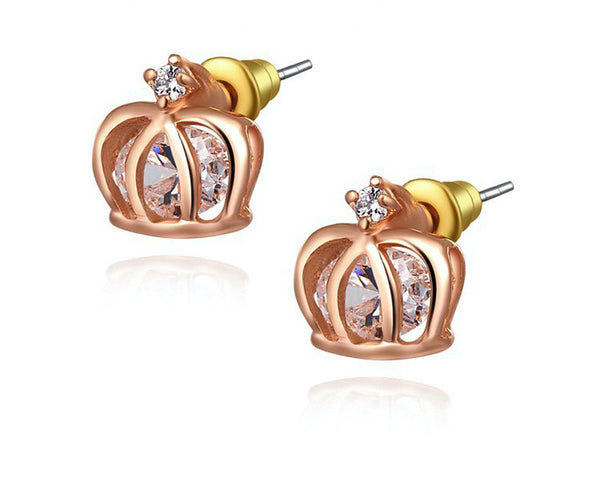 18K Rose Gold Plated Eloise Earrings with Simulated Diamond