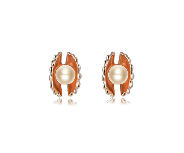 18K Rose Gold Plated Elsa Earrings with Simulated Diamond