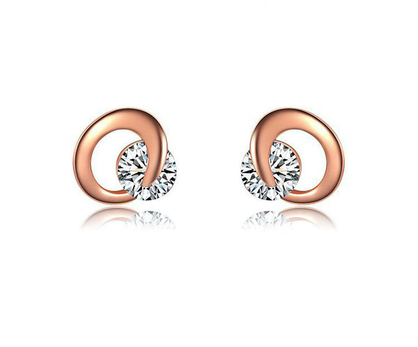 18K Rose Gold Plated Emery Earrings with Simulated Diamond