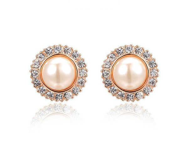 18K Rose Gold Plated Emilia Earrings with Simulated Diamond