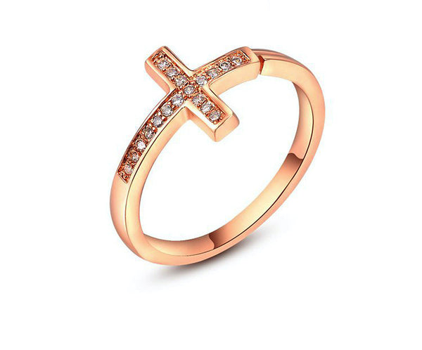18K Rose Gold Plated Emilia Ring with Simulated Diamond