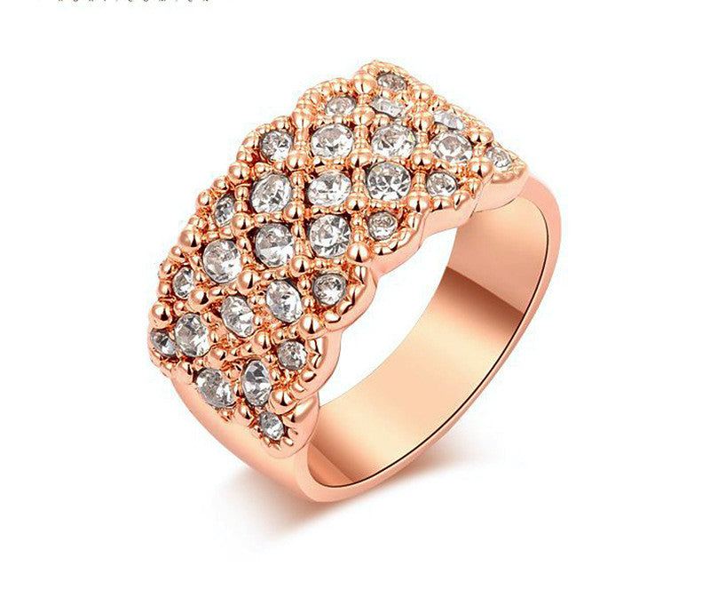 18K Rose Gold Plated Emily Ring with Simulated Diamond