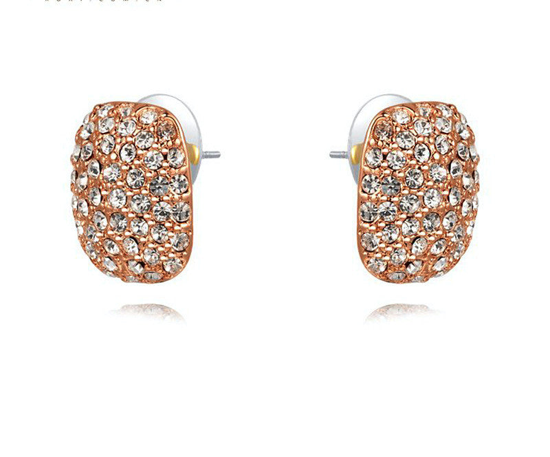 18K Rose Gold Plated Evie Earrings with Simulated Diamond