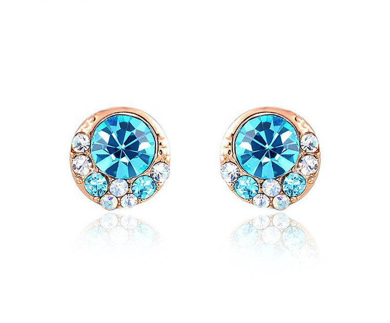 18K Rose Gold Plated Faith Earrings with Simulated Diamond
