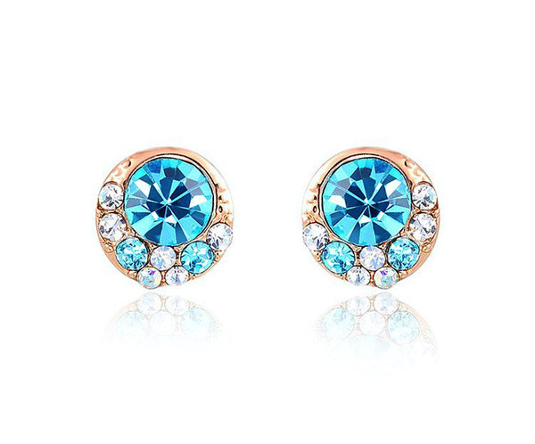 18K Rose Gold Plated Faith Earrings with Simulated Diamond