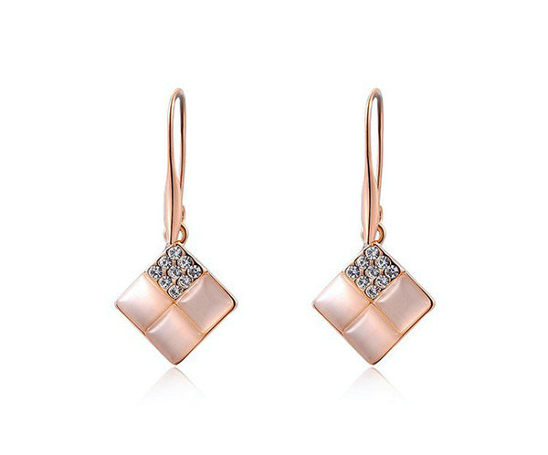 18K Rose Gold Plated Fiona Earrings with Simulated Diamond