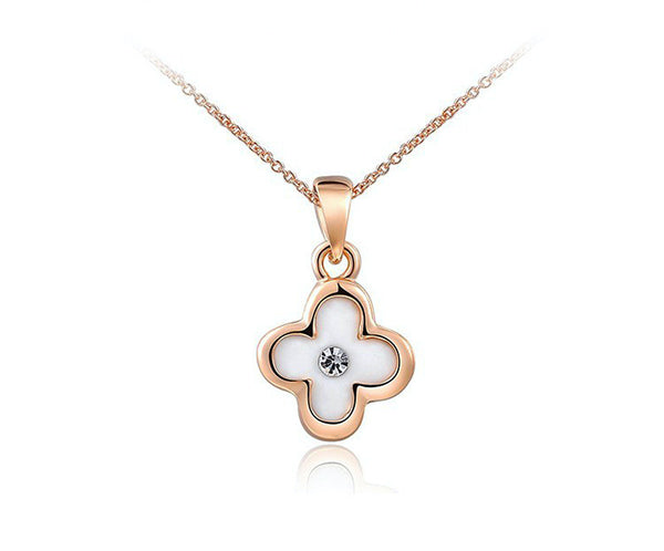 18K Rose Gold Plated Fiona Necklace with Simulated Diamond